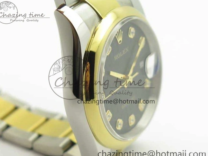 0404 Reliable Datejust 116234 36mm DJF 1:1 Best Edition Black Com Diam Dial On SS YG Oyster Bracelet SA3135 V 3487